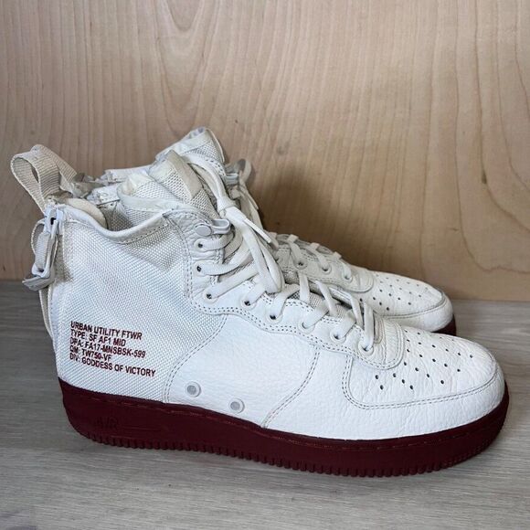 Nike SF Air Force AF1 Mid "Red Ivory" 917753- 100 Men's 9 - Picture 4 of 11